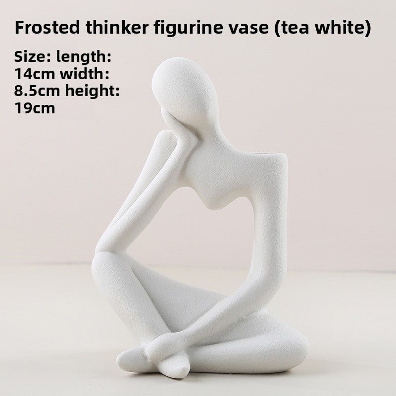 Nordic Ceramic Vase – Matte Minimalist Porcelain Decorative Flower Pot