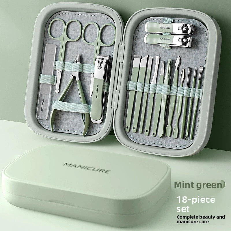 Stainless Steel Nail Clipper Set – Professional Manicure & Pedicure Grooming Kit with Storage Case