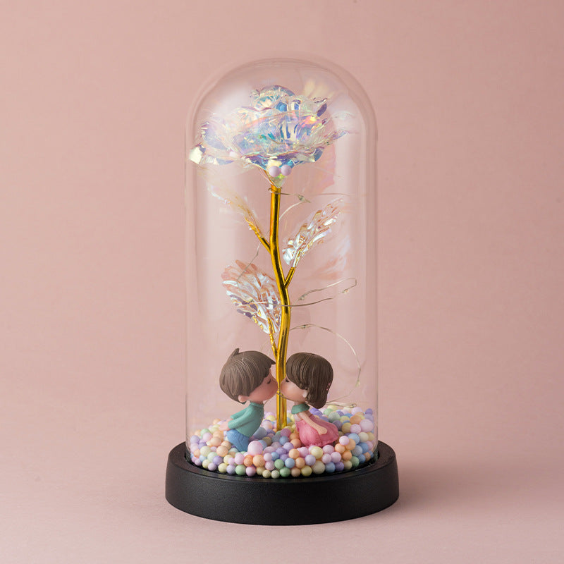 Luxury Gold Foil Rose in Glass Dome