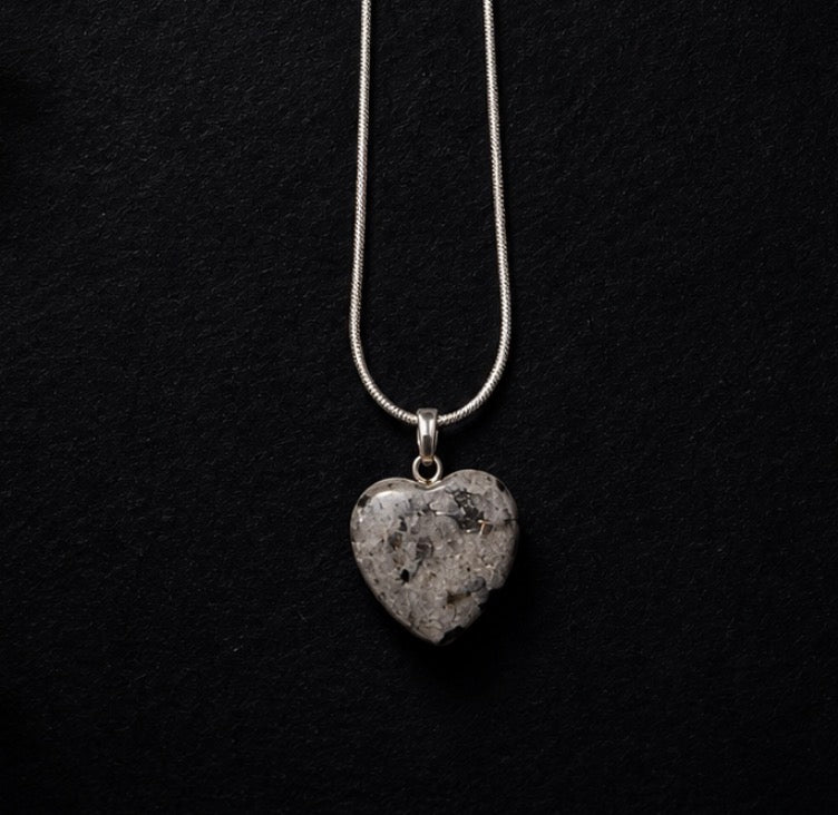 Snowflake Jasper Heart Necklace – Balance & Calm Crystal Pendant