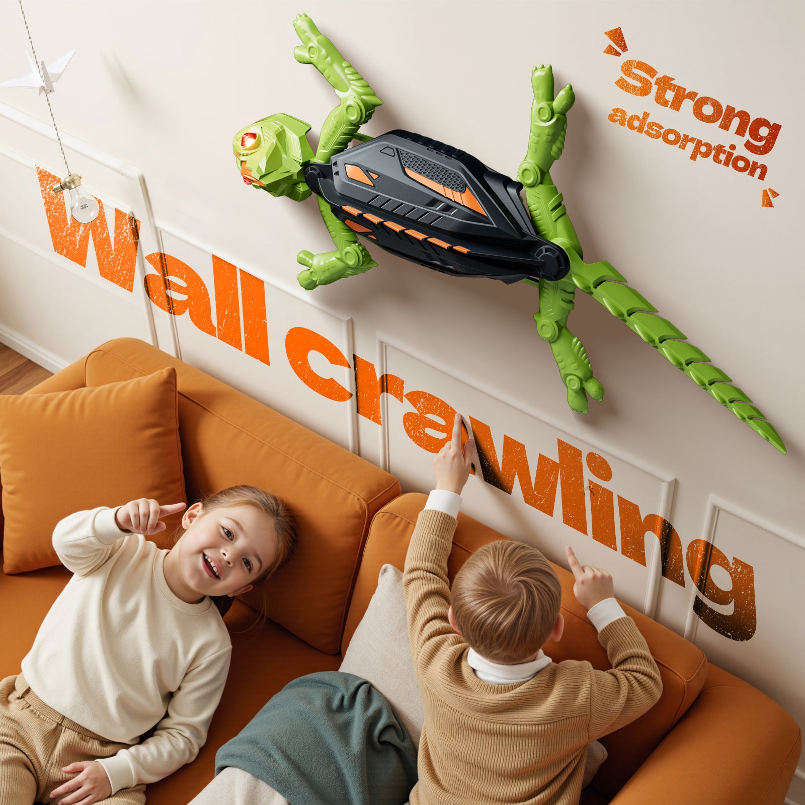 Wall-Climbing Remote Control Lizard Toy with LED Lights