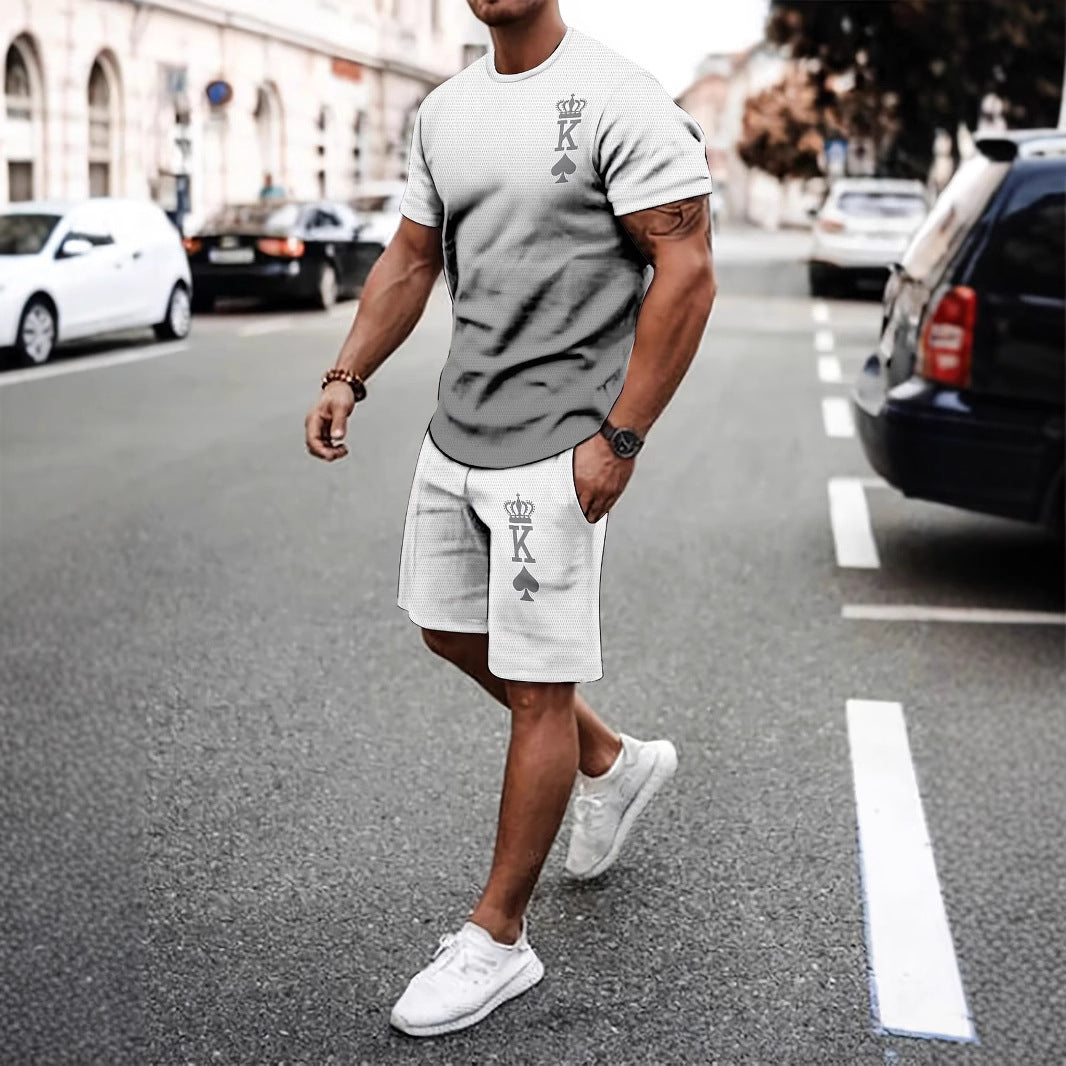 Men’s 3D Printed Summer 2-Piece Set – Short Sleeve T-Shirt & Casual Shorts Outfit
