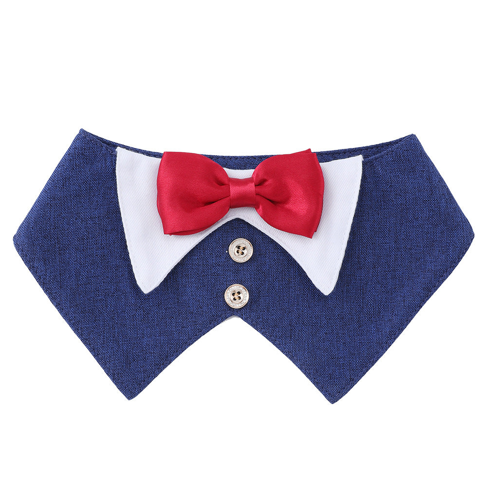 Dog Bow Tie Scarf – Elegant Flax Pet Bandana with Absorbent Design
