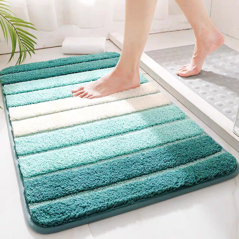Plush Non-Slip Floor Mat – Absorbent Quick-Dry Striped Rug