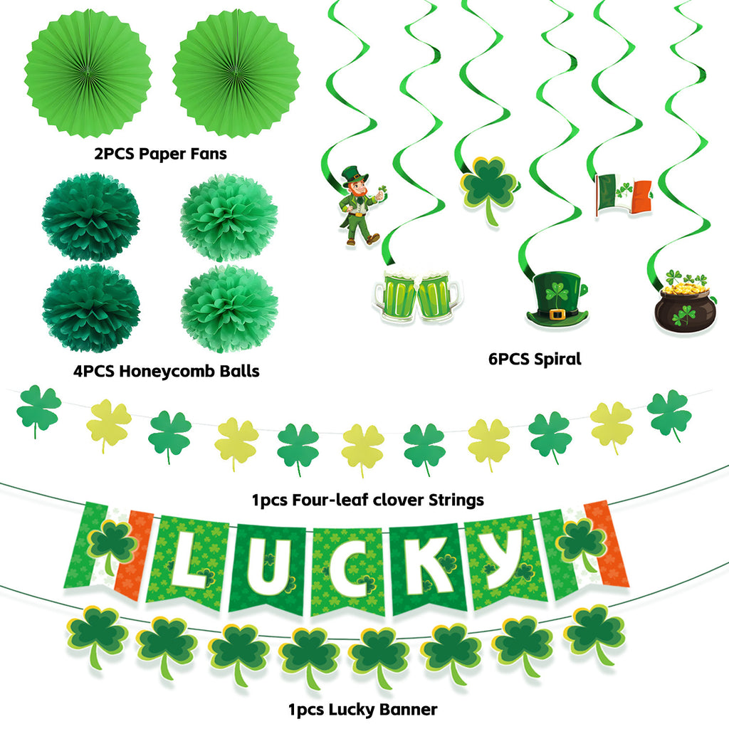 St. Patrick’s Day Party Decoration Set – Festive Hanging Decorations & Banner Kit