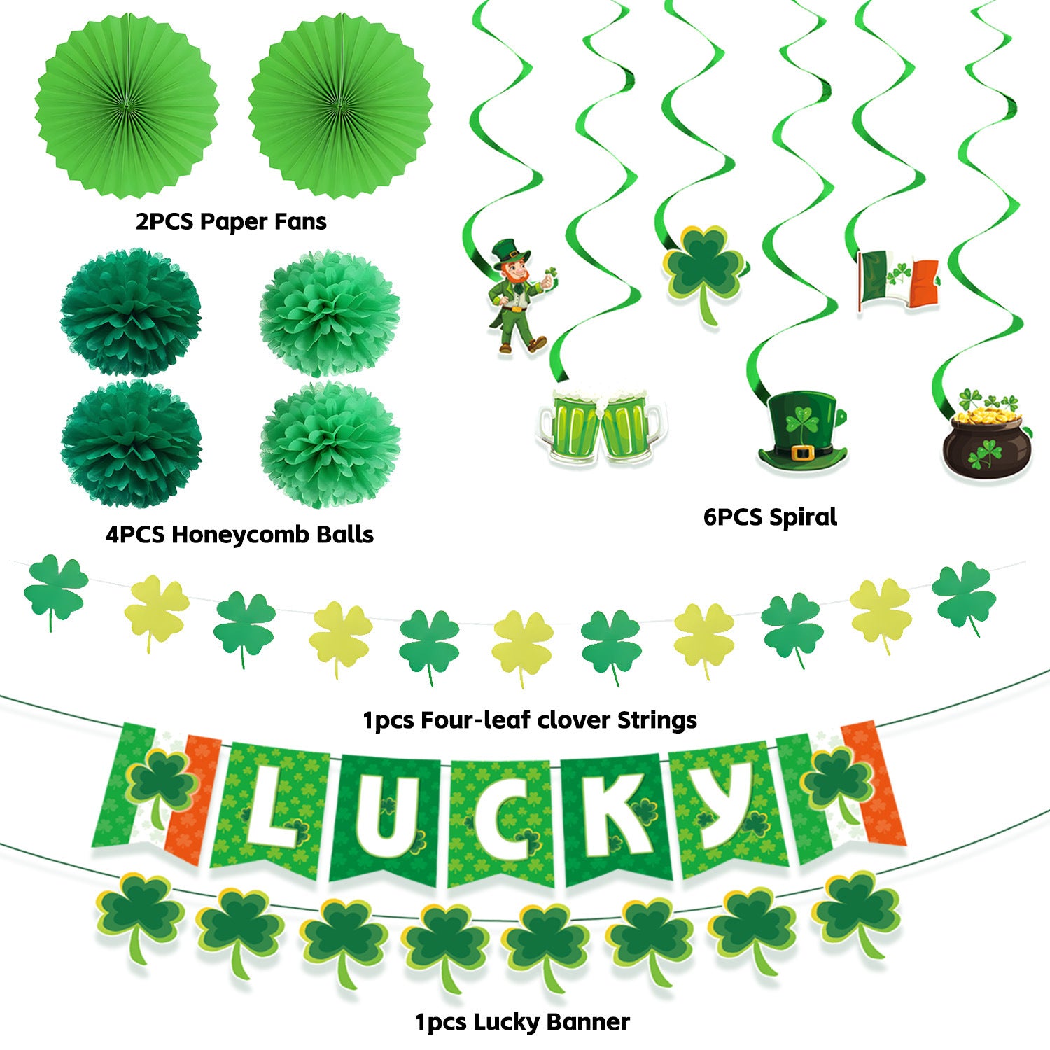 St. Patrick’s Day Party Decoration Set – Festive Hanging Decorations & Banner Kit