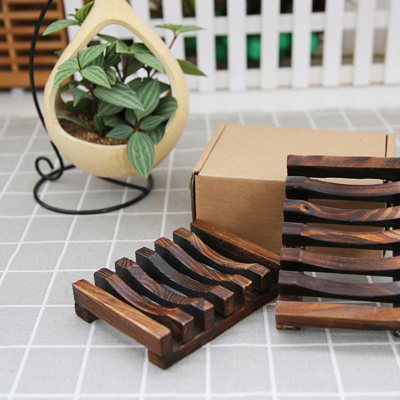 Bamboo Soap Dish – Wooden Drainage Soap Holder for Bathroom & Kitchen