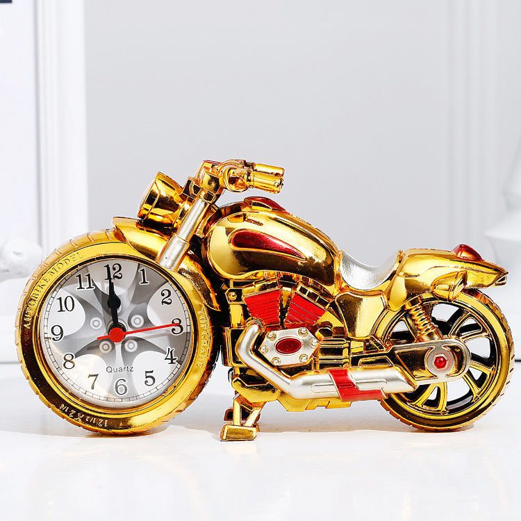 Motorcycle Shaped Analog Alarm Clock – Decorative Quartz Desk Clock