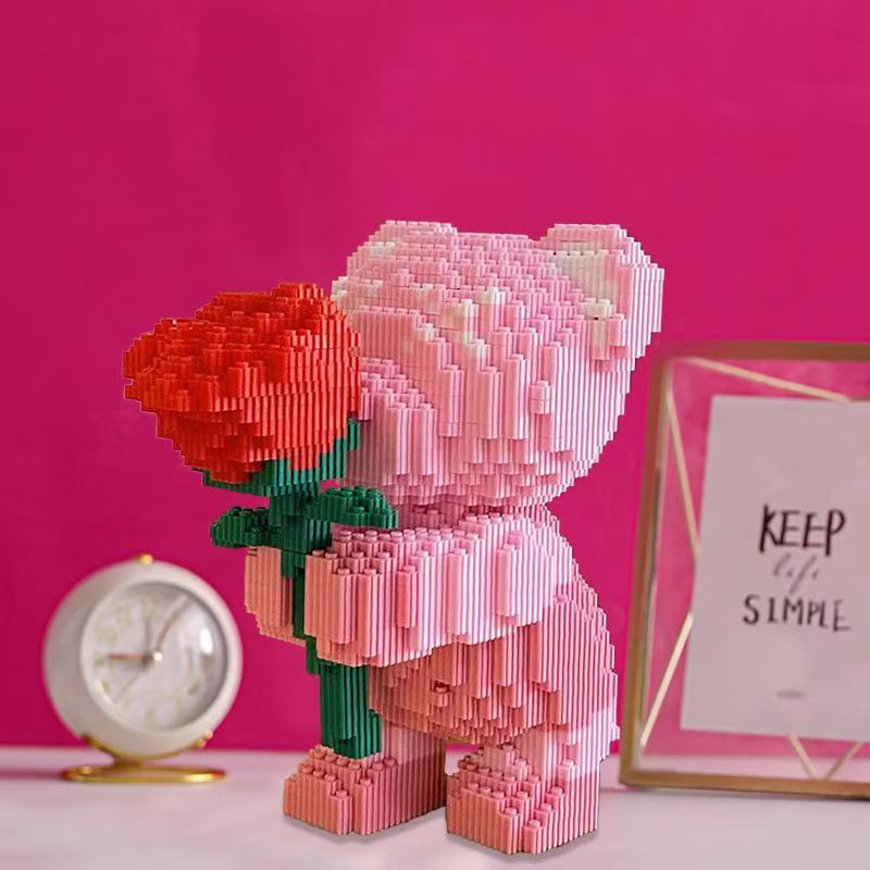 Creative Bear Flower Building Block Set – 3800 Pieces