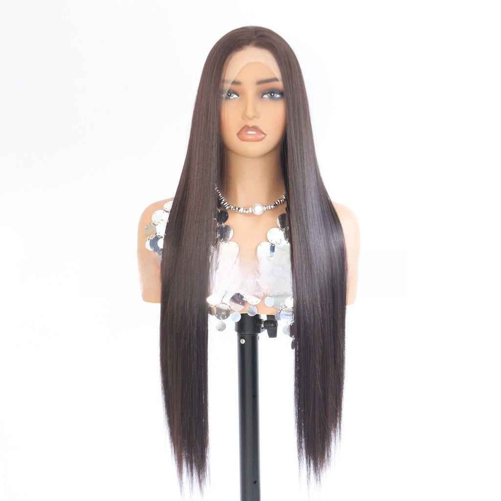 Women’s 24-Inch Lace Front Wig – Long Straight Synthetic Hair