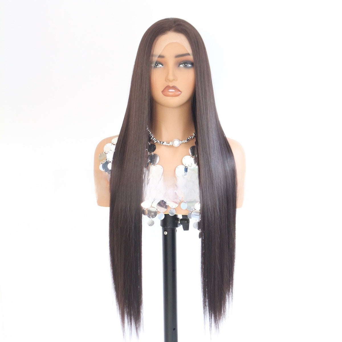 Women’s 24-Inch Lace Front Wig – Long Straight Synthetic Hair