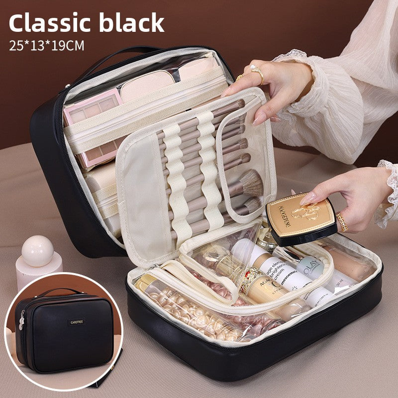 Large Capacity 5-in-1 Cosmetic Bag – Waterproof PU Makeup Organizer with Handle