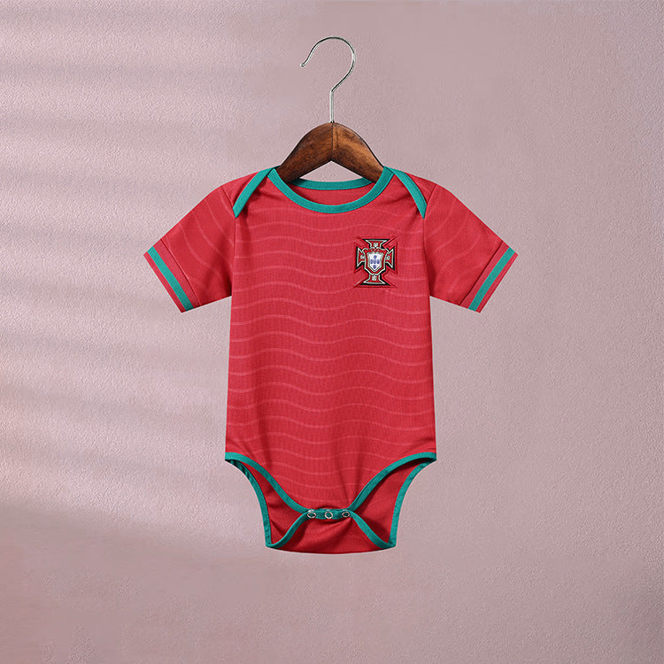 Bamboo Fiber Baby Football Jumpsuit – Soft Breathable Sports-Themed Romper (5–18 Months)