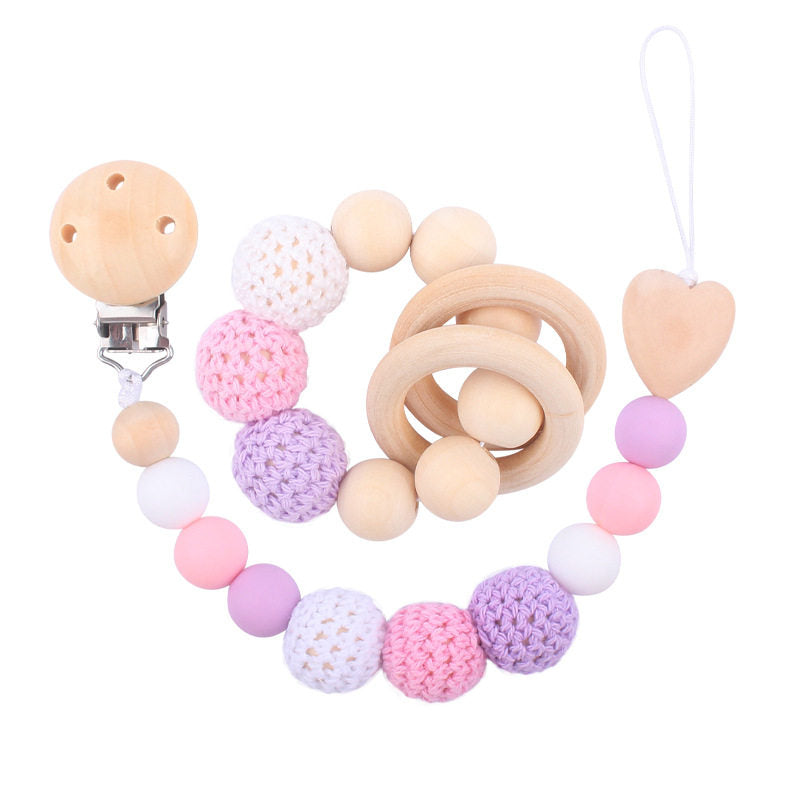 Personalized Pacifier Clip – Soft Yarn Ball Baby Accessory