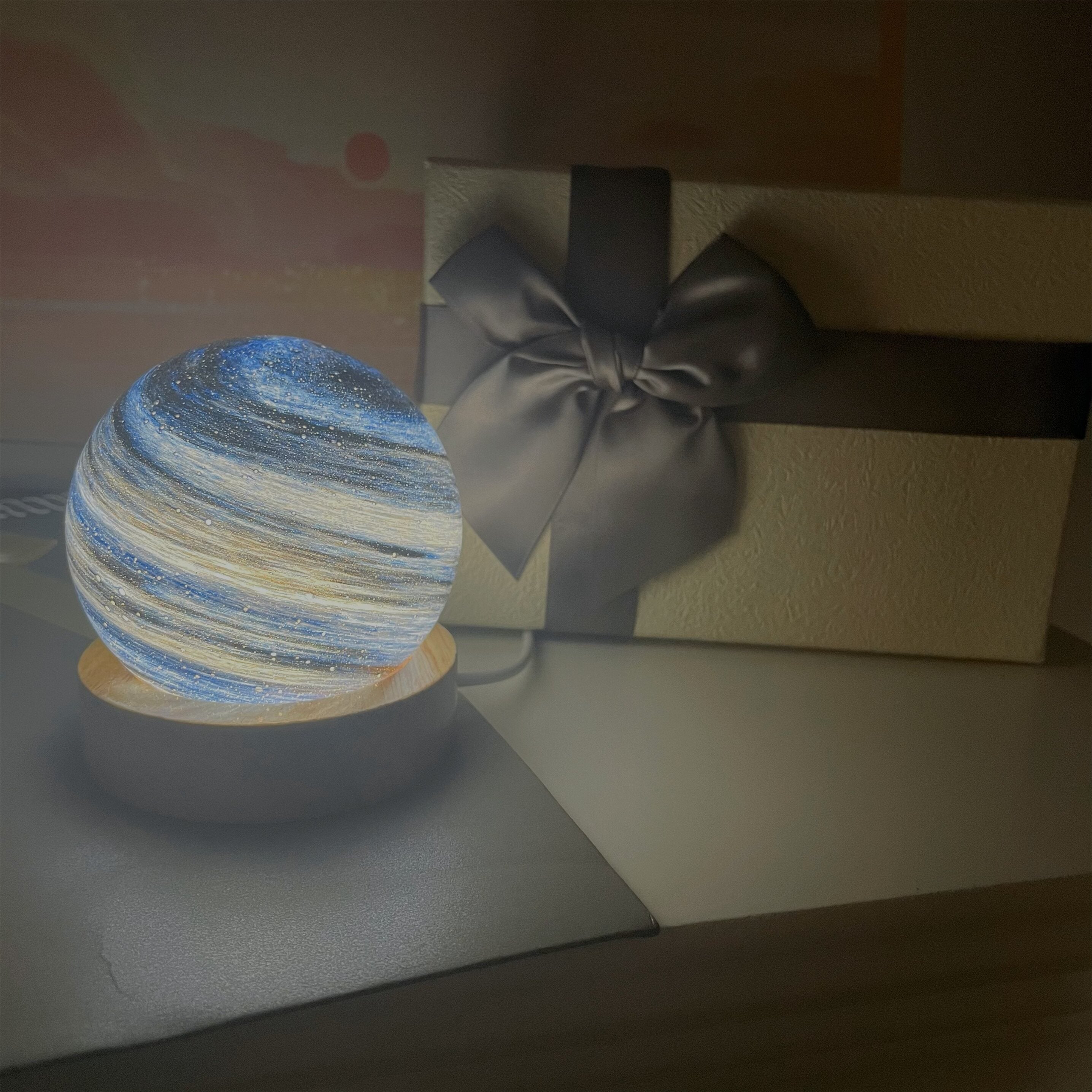 Starry Sky Planet Night Light – Romantic Glass Decorative Lamp Gift Set