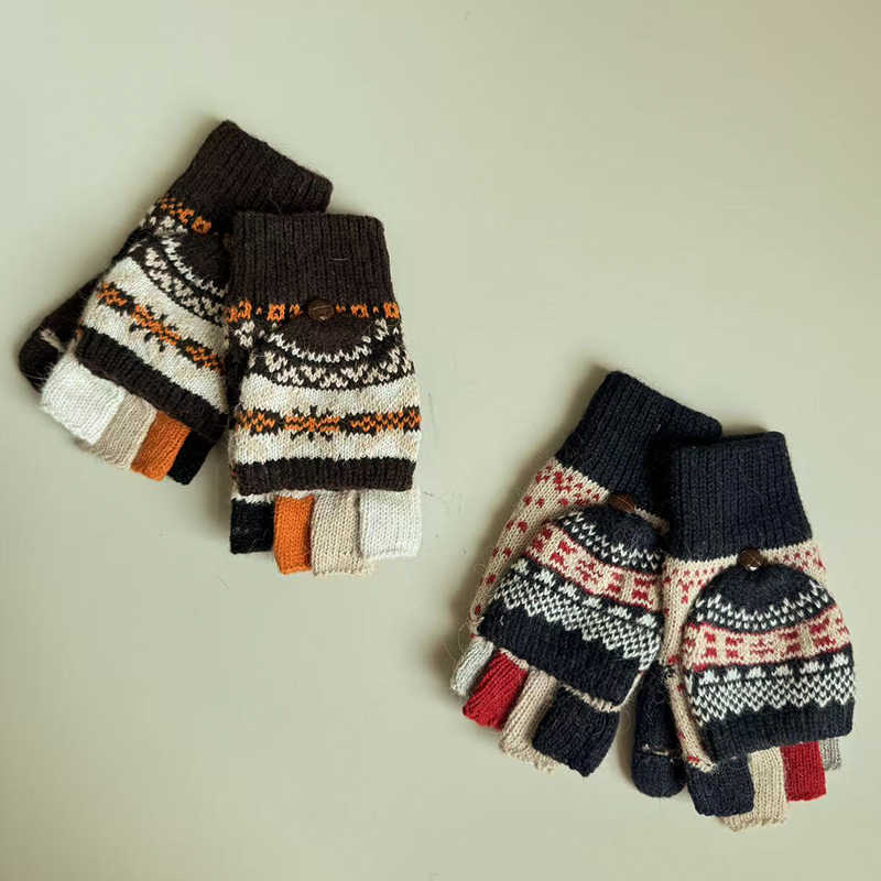 Convertible Fingerless Gloves – Fleece-Lined Touchscreen Winter Gloves