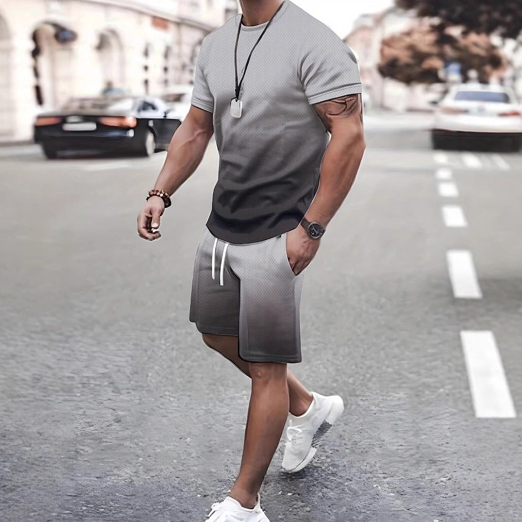 Men’s 3D Printed Summer 2-Piece Set – Short Sleeve T-Shirt & Casual Shorts Outfit