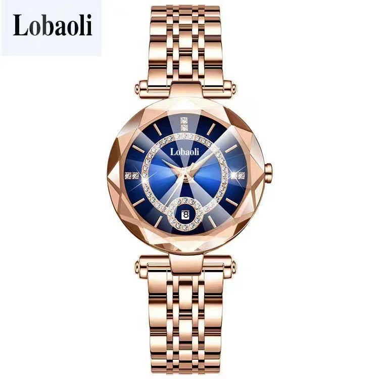 Ultra-Thin Quartz Women’s Watch with Dual Display – Elegant Round Dial Wristwatch