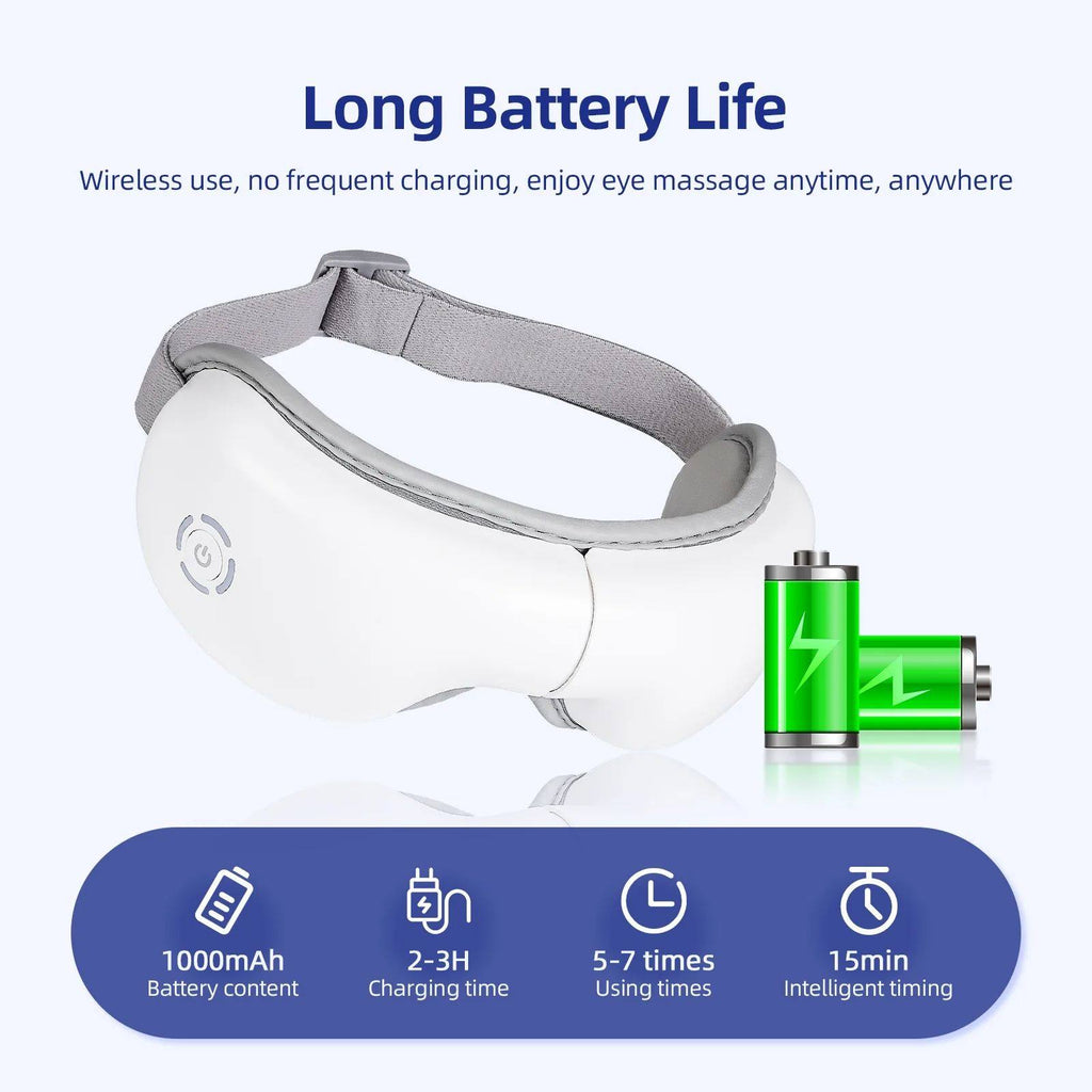 Smart Heated Eye Massager – 3D Airbag Compression with Music & Vibration
