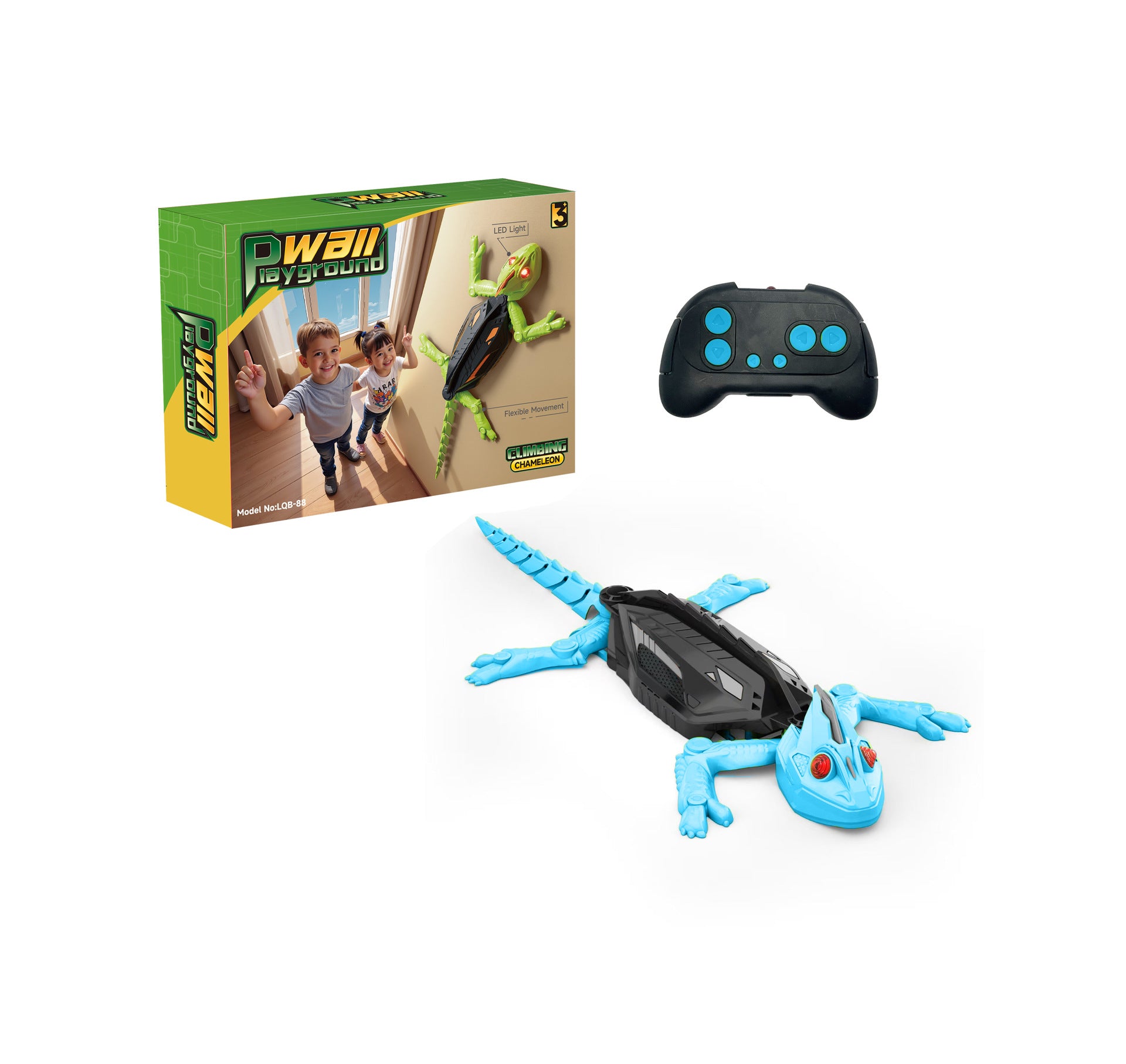 Wall-Climbing Remote Control Lizard Toy with LED Lights