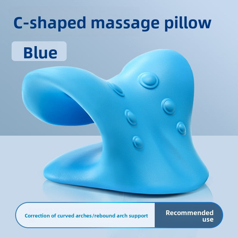 Ergonomic Cervical Massage Pillow – C-Shape Neck Support with Acupressure