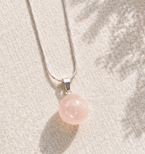 Rose Quartz Drop Necklace – Love & Emotional Healing Crystal Pendant