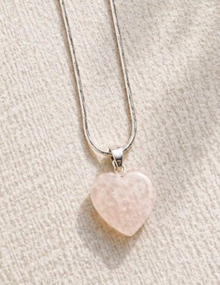 Rose Quartz Heart Necklace – Love & Self-Healing Crystal Pendant