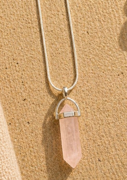 Rose Quartz Crystal Necklace – Natural Healing Stone Pendant