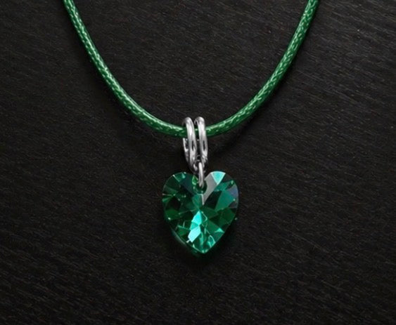 Crystal Heart Cord Necklace – Minimalist Love Pendant