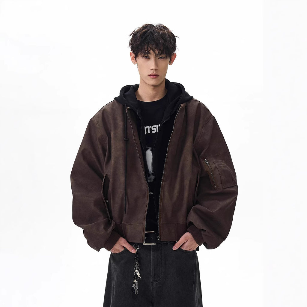 American-Style Flight Jacket – Casual Loose Fit Polyester Jacket