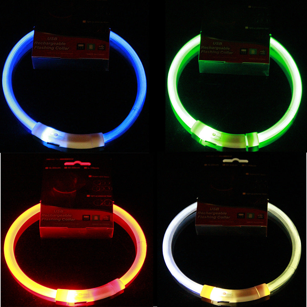Rechargeable LED Pet Collar – Safe Nighttime Walking