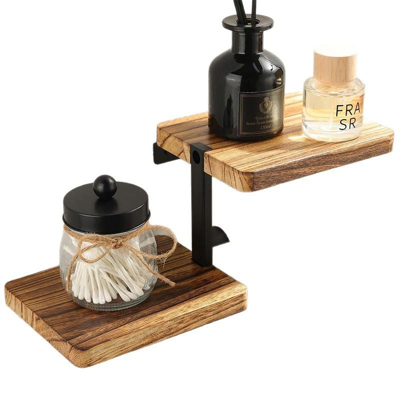 Foldable Wooden Wall Shelf – 3-Tier Storage Rack for Bathroom & Home