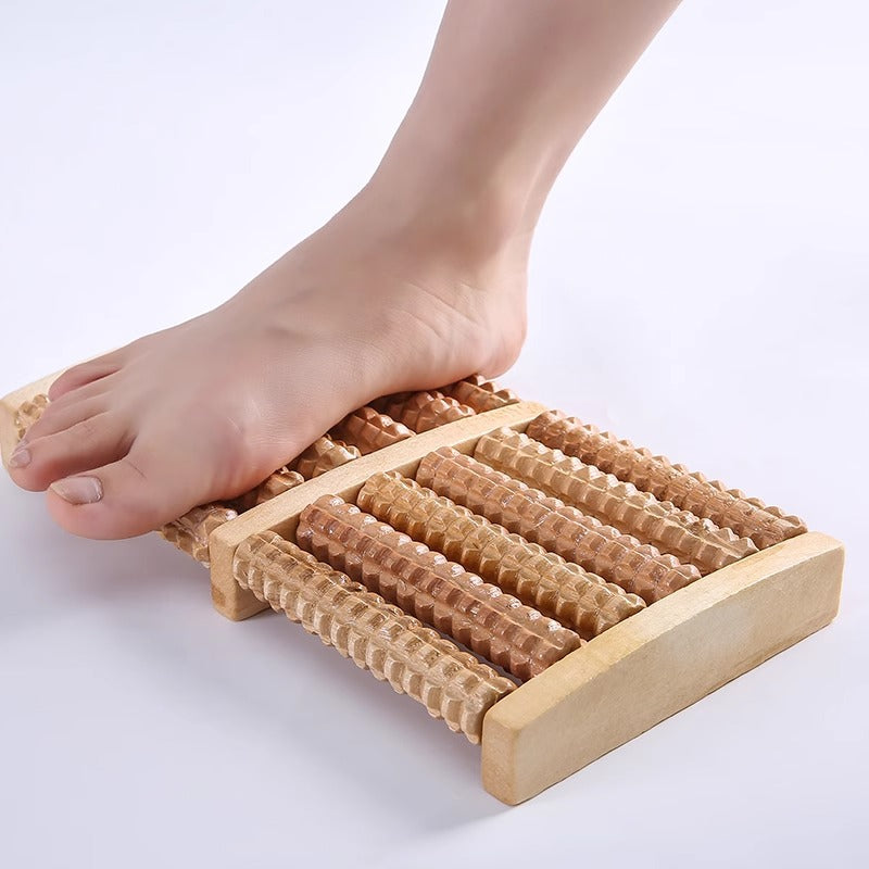 Wooden Foot Massager Roller – Manual Acupressure Foot Massage Tool