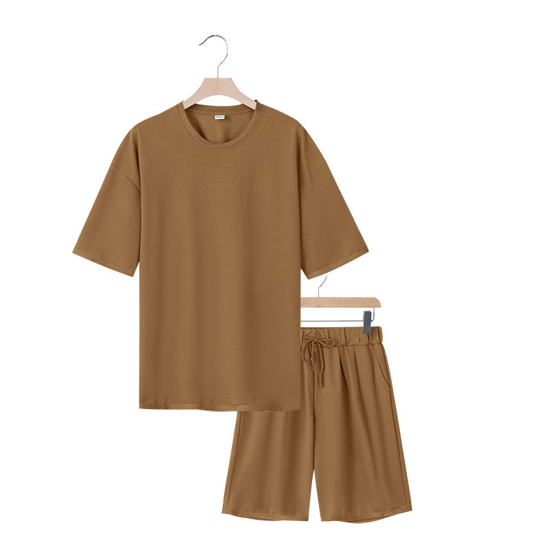 Men’s Terry Cloth Set – Short Sleeve Shirt & Shorts Lounge Outfit