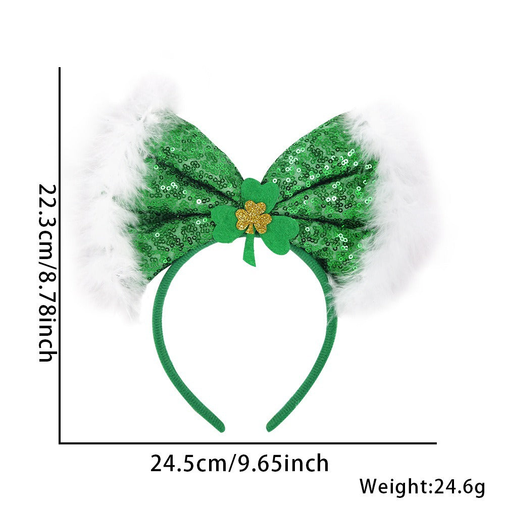 St. Patrick's Day Hairband - Festive Clover & Rainbow Party Headband