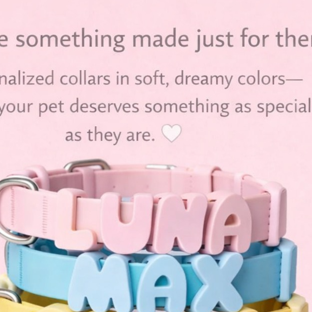 Silicone Letter Charm – Personalized Pet Collar Name Tag