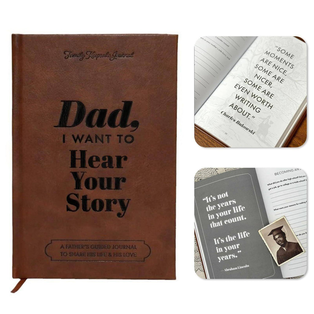 “Dad, I Want to Hear Your Story” Journal – Memory Keepsake Notebook