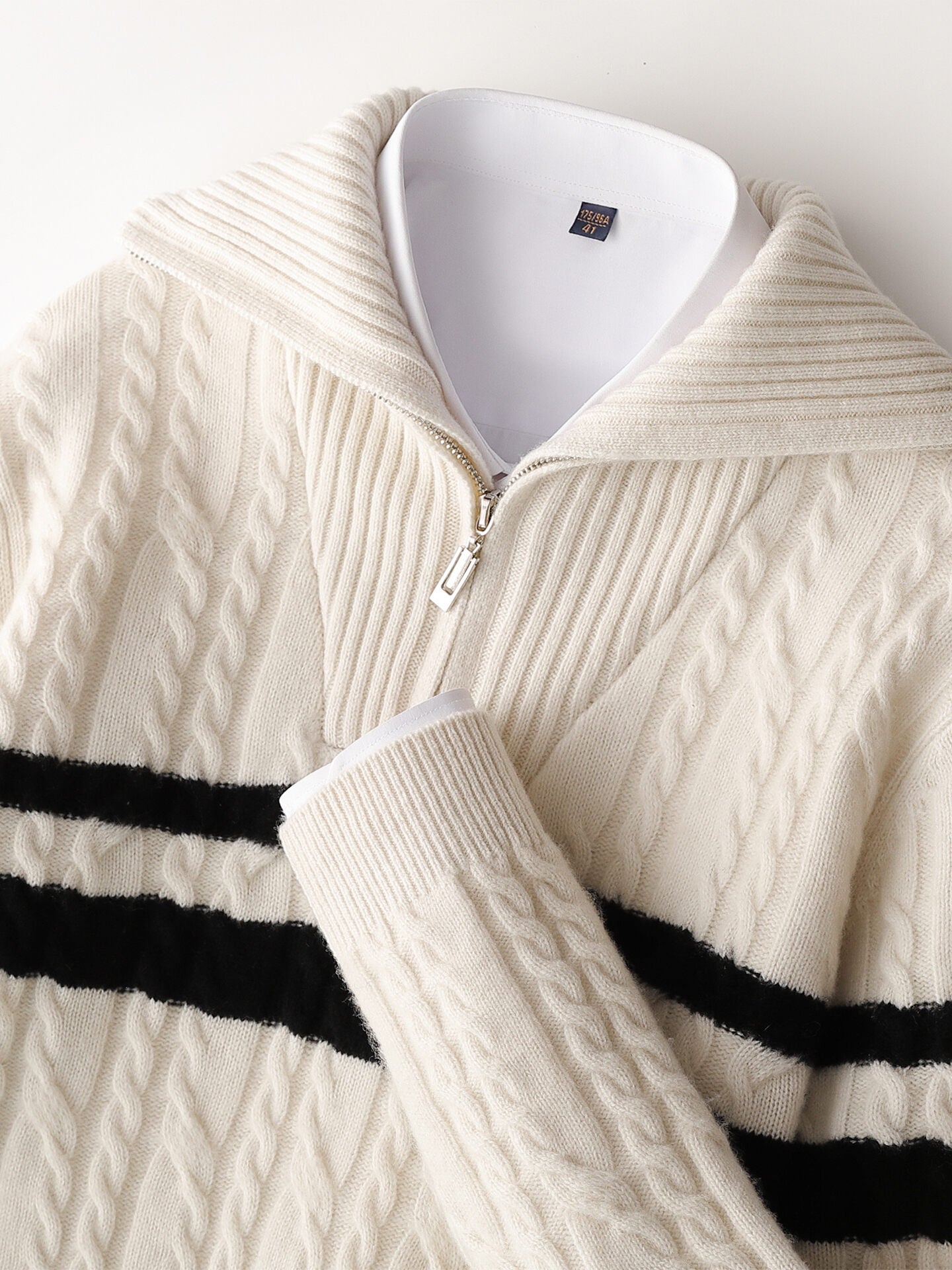 Premium Wool Turtleneck Sweater – Korean Style Loose Fit Jacquard Knit Pullover