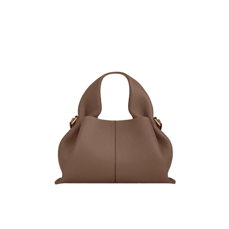 Genuine Leather Dumpling Cloud Bag – Versatile Crossbody & Shoulder Handbag