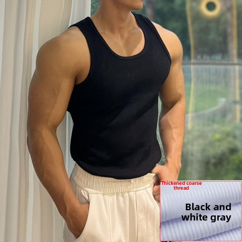 Athletic Cotton Vest – Stretch, Sweat-Absorbent Sportswear