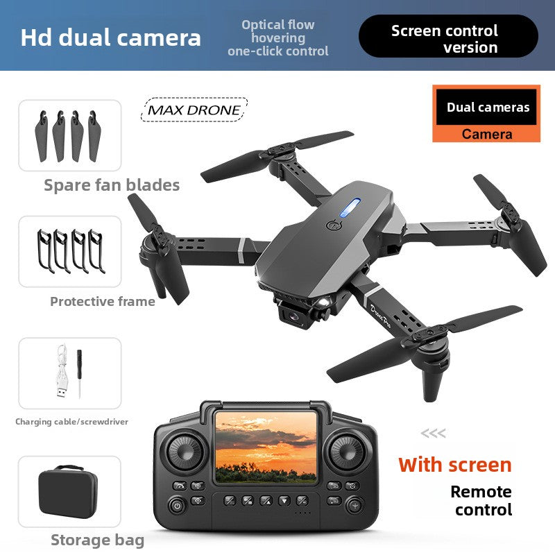 Foldable Quadcopter Drone with Dual Camera and Built-In Display