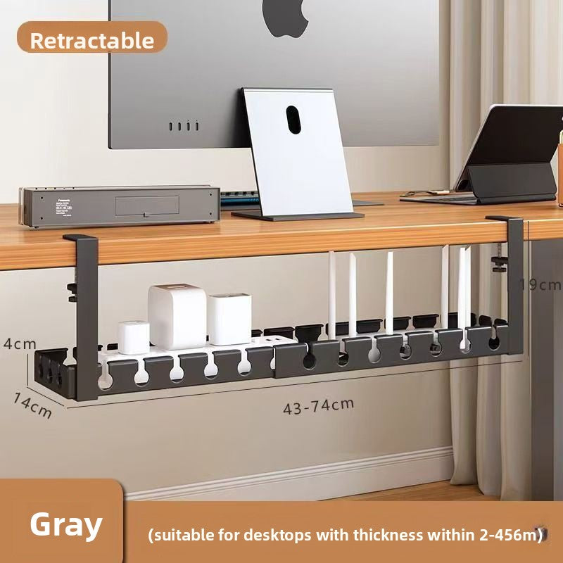 Under Desk Cable Management Tray – No Drill Adhesive Cable Organizer Rack