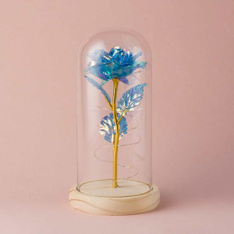 Luxury Gold Foil Rose in Glass Dome