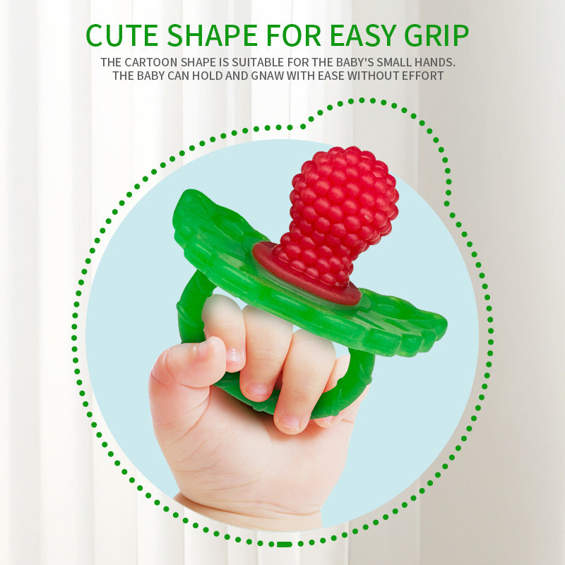 Silicone Raspberry Baby Teether – Freezable Food-Grade Teething Toy (3+ Months)