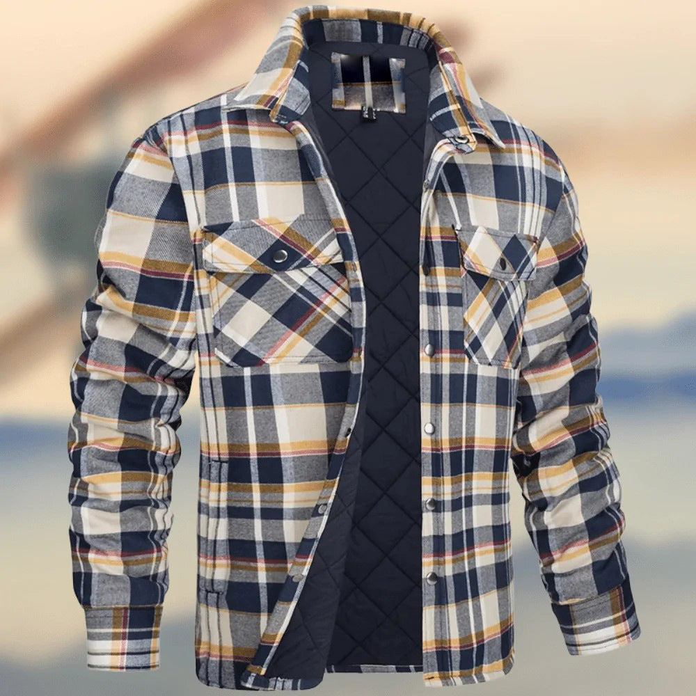 Fleece-Lined Plaid Jacket – Windproof, Moisture-Wicking Outerwear