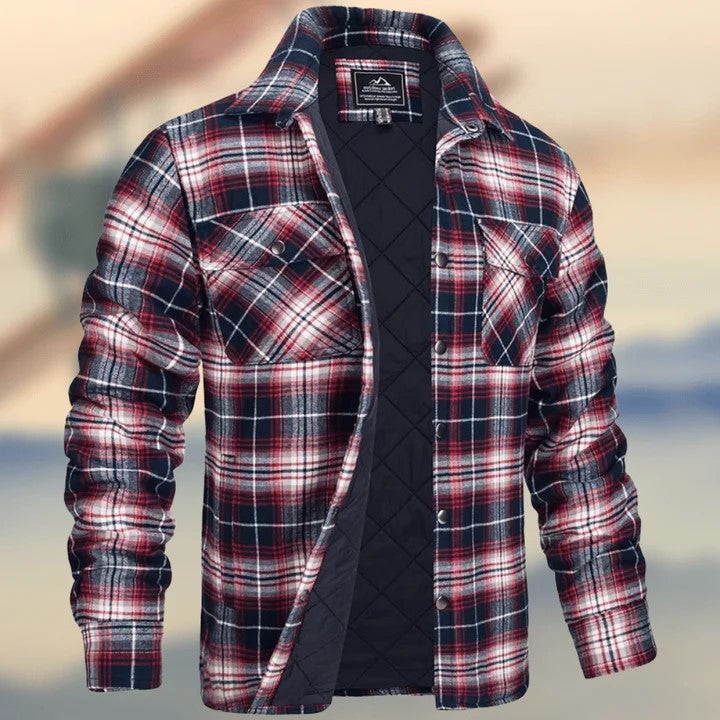 Fleece-Lined Plaid Jacket – Windproof, Moisture-Wicking Outerwear