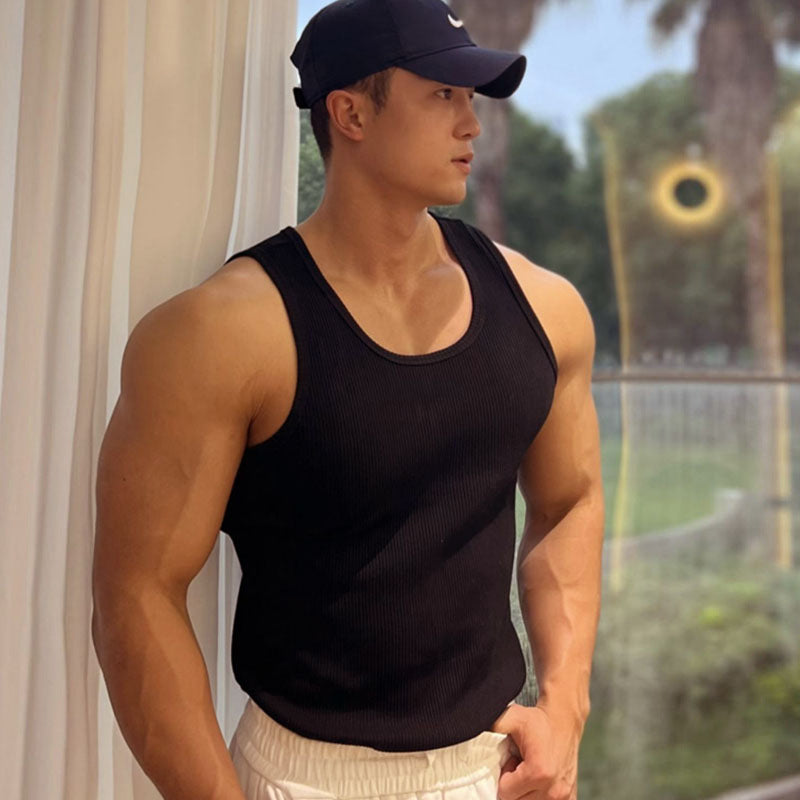 Athletic Cotton Vest – Stretch, Sweat-Absorbent Sportswear