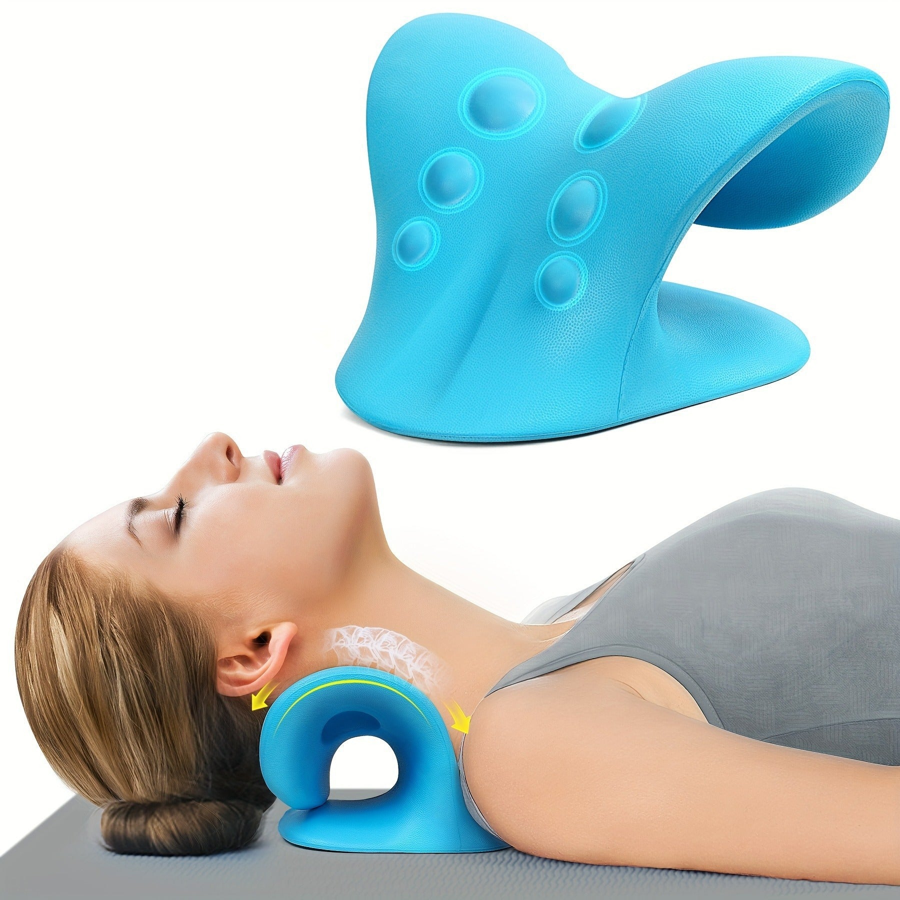 Ergonomic Cervical Massage Pillow – C-Shape Neck Support with Acupressure