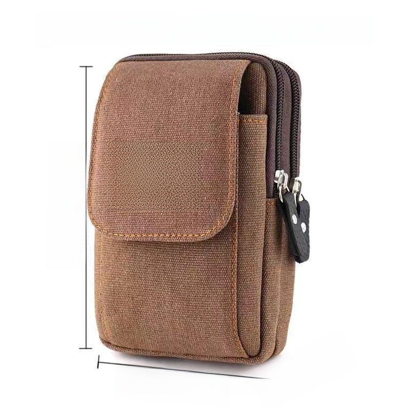 Multifunctional Canvas Waist Bag with Carabiner Clip