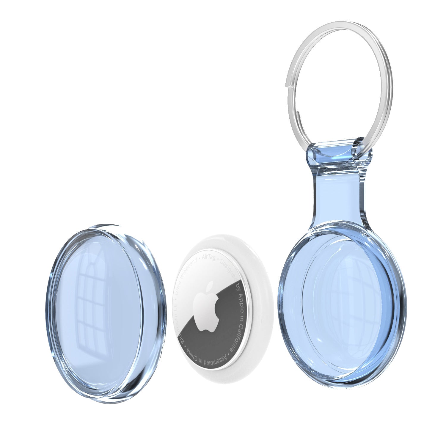 Silicone AirTag Protective Case – Waterproof Keychain Holder with Spring Buckle